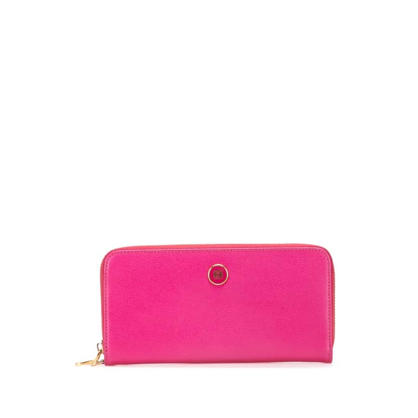 Loewe Anagram Leather Zip Around Wallet Pink Leather Good condition - Front View