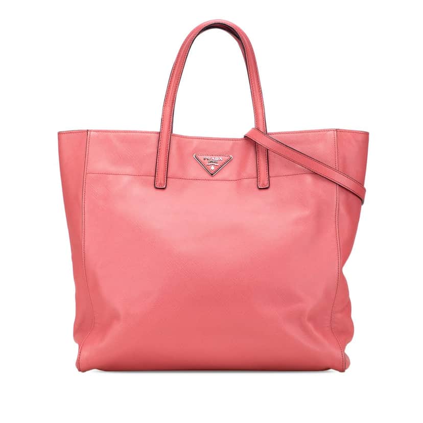 Prada Saffiano Soft Tote Pink Leather Very good condition - Front View