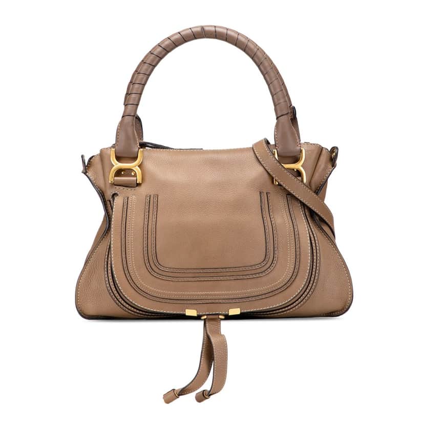 Chloé Medium Leather Marcie Satchel Brown Leather Good condition - Front View