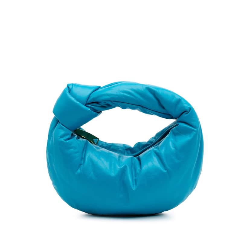 Bottega Veneta Mini Nappa Puffy Jodie Blue Leather Good condition - Front View