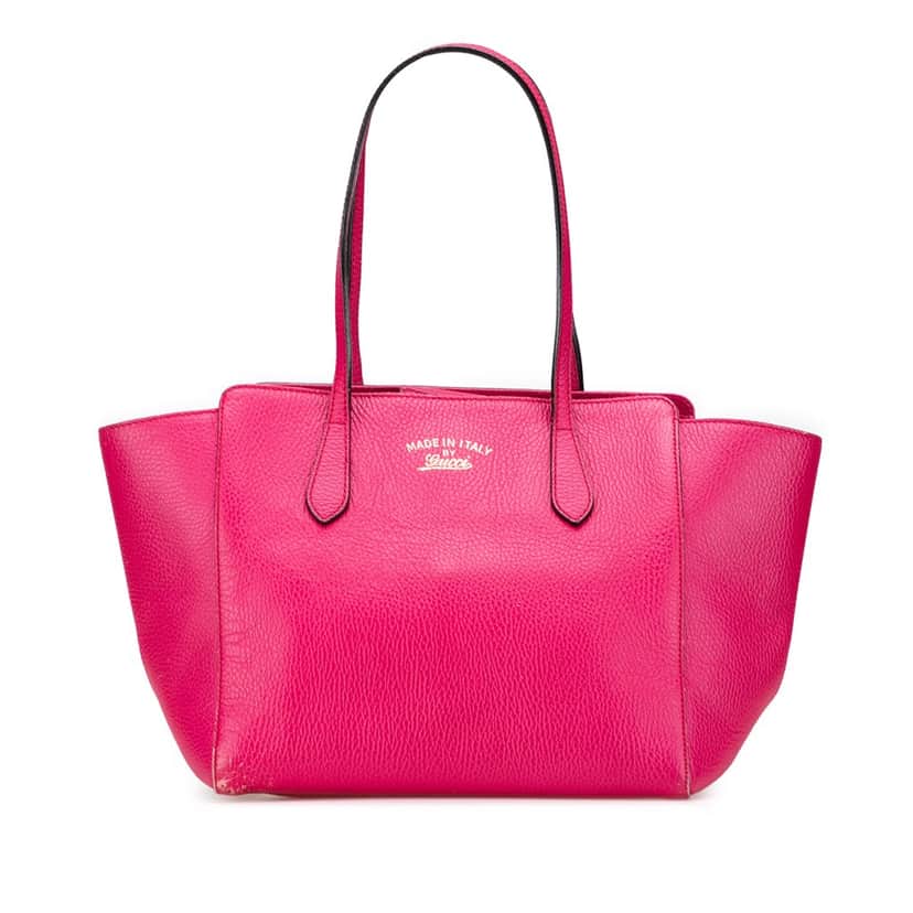 Gucci Medium Dollar Calfskin Swing Tote Pink Leather Good condition - Front View