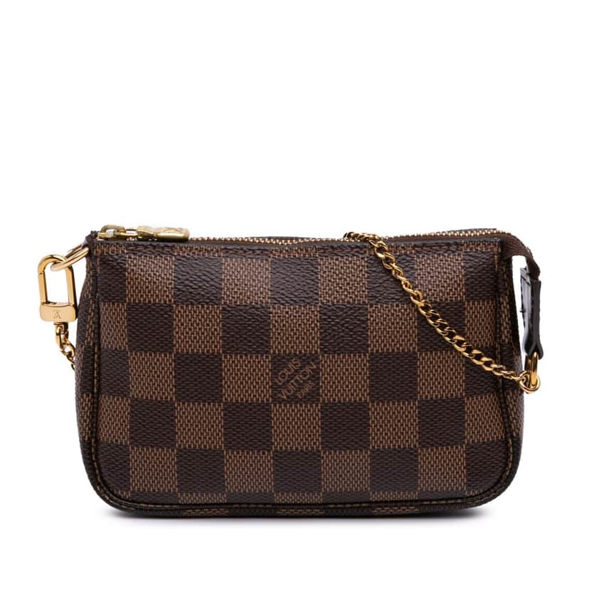 Louis Vuitton Damier Ebene Mini Pochette Accessoires Brown Canvas Good condition - Front View