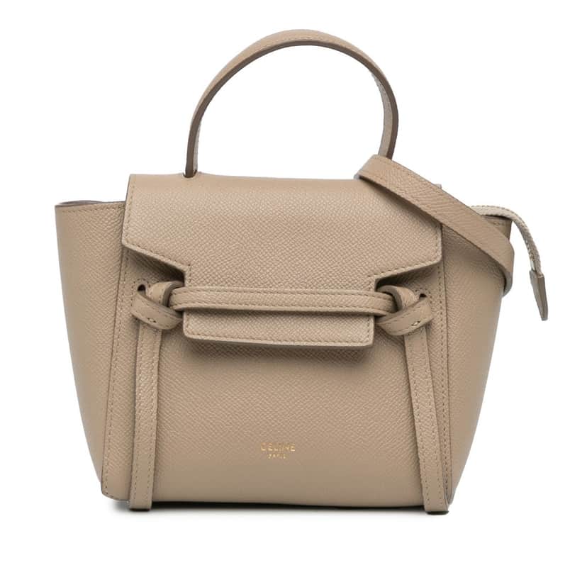 Celine Pico Grained Calfskin Belt Bag Brown Leather Good condition - Front View