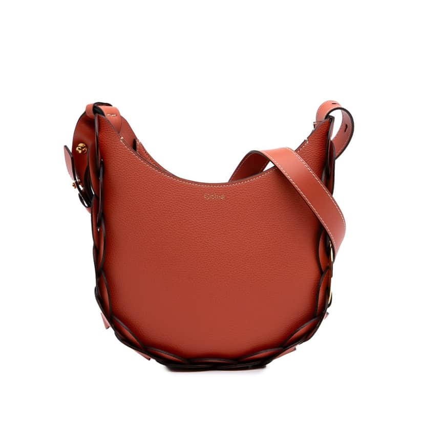 Chloé Small Grained Calfskin Darryl Hobo Orange Leather Good condition - Front View