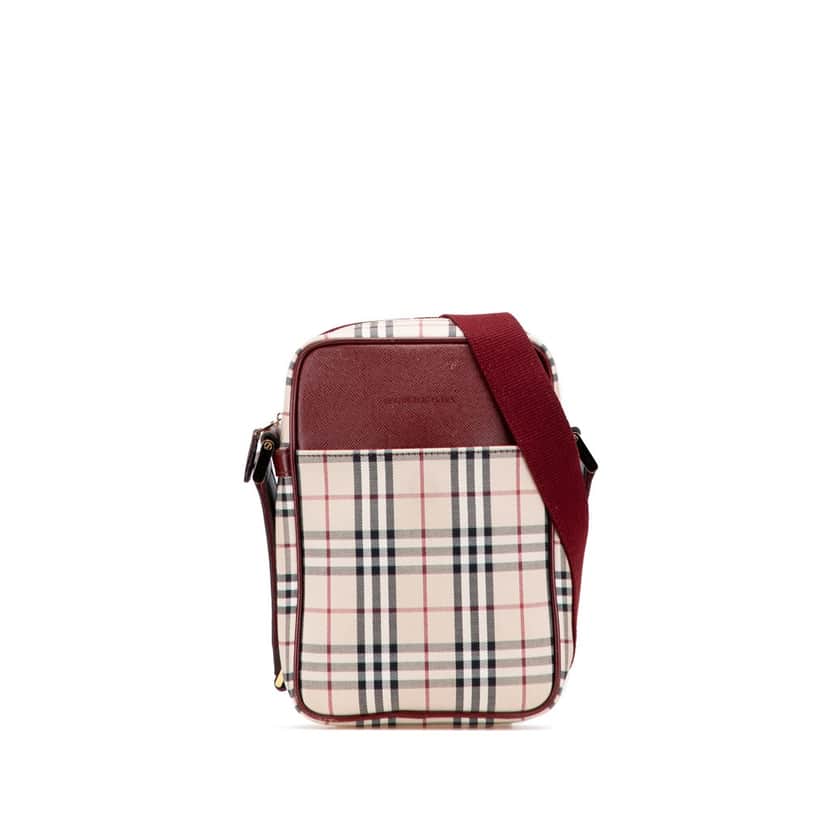 Burberry House Check Canvas Crossbody Brown Canvas Very good condition - Front View