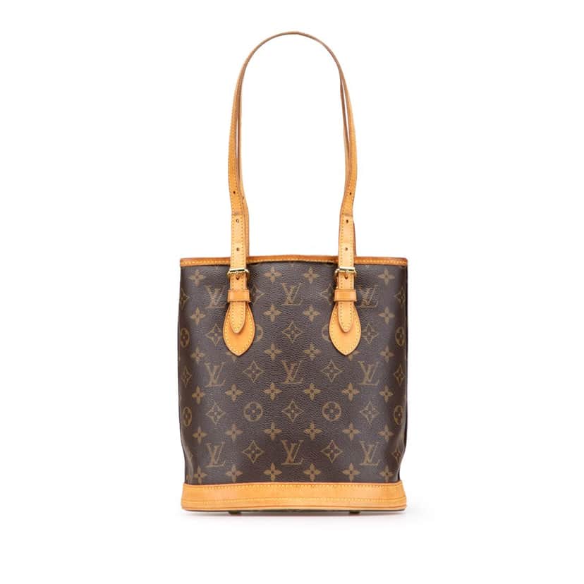 Louis Vuitton Monogram Petit Bucket Brown Canvas Good condition - Front View