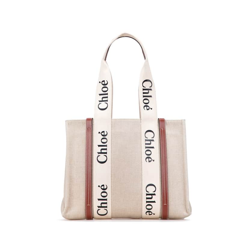 Chloé Medium Canvas Woody Tote Brown Canvas Good condition - Front View