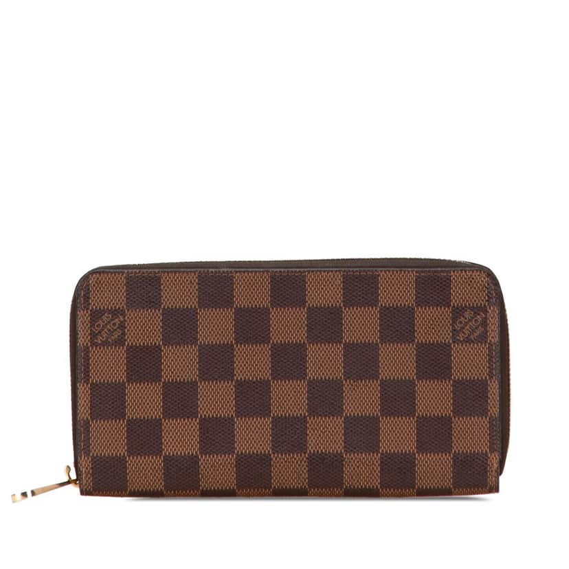 Louis Vuitton Damier Ebene Zippy Long Wallet Brown Canvas Good condition - Front View