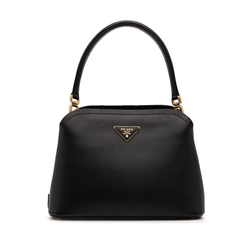 Prada Medium Saffiano Matinee Satchel Black Leather Good condition - Front View