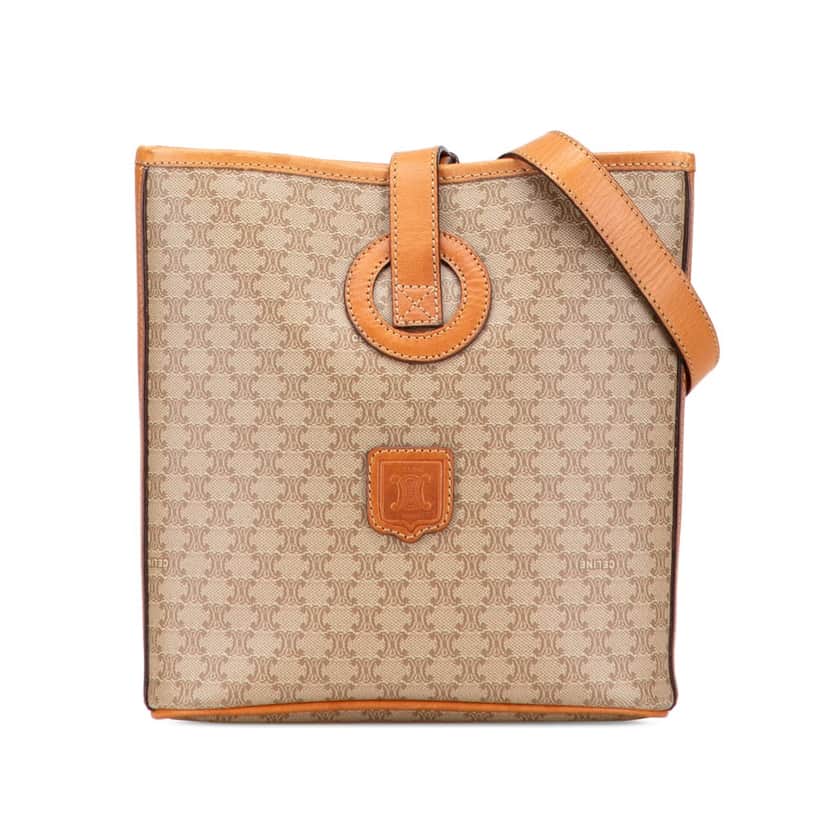 Celine Macadam Coated Canvas Crossbody Brown Canvas Good condition - Front View