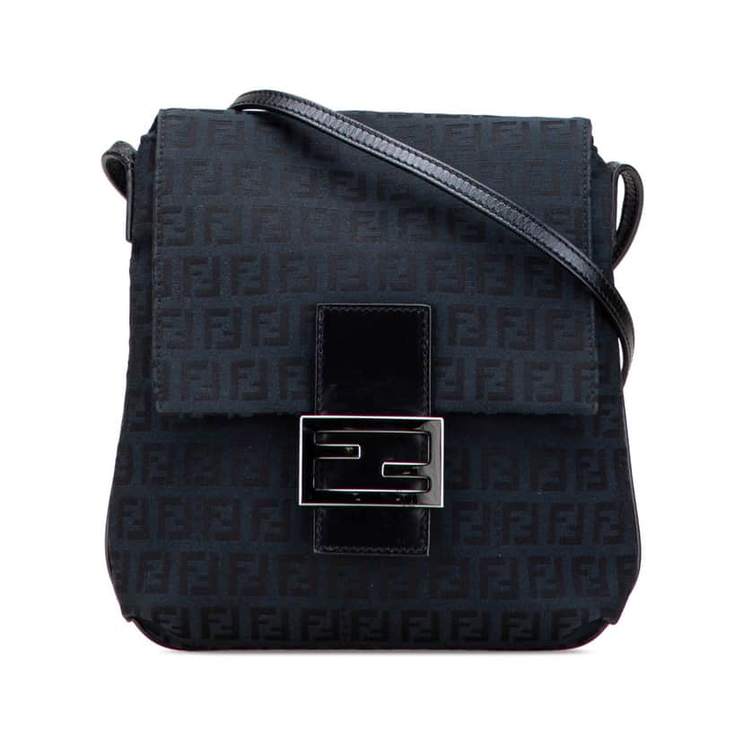 Fendi Zucchino Canvas Crossbody Blue Canvas Very good condition - Front View