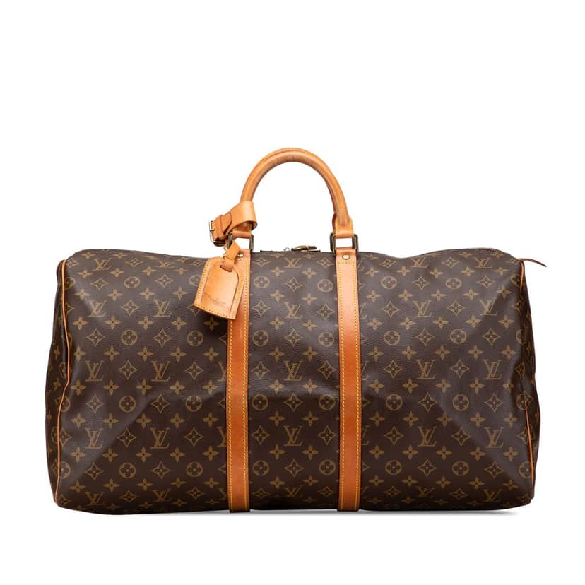 Louis Vuitton Monogram Keepall 55 Brown Canvas Good condition - Front View