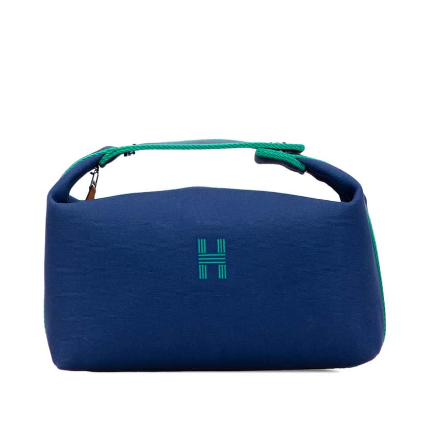 Hermès Large Canvas Bride A Brac Blue Canvas Good condition - Front View