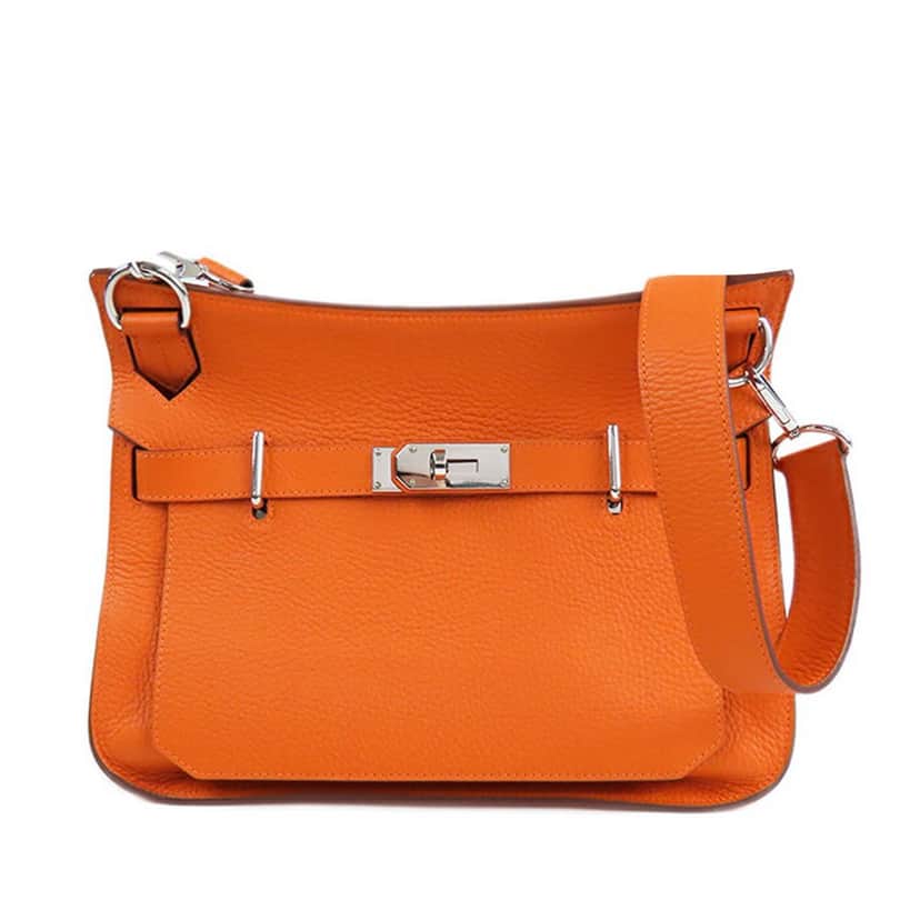 Hermès Clemence Jypsiere 31 Orange Leather Good condition - Front View