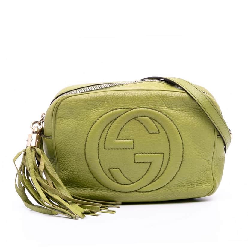 Gucci Leather Soho Disco Crossbody Green Leather Good condition - Front View