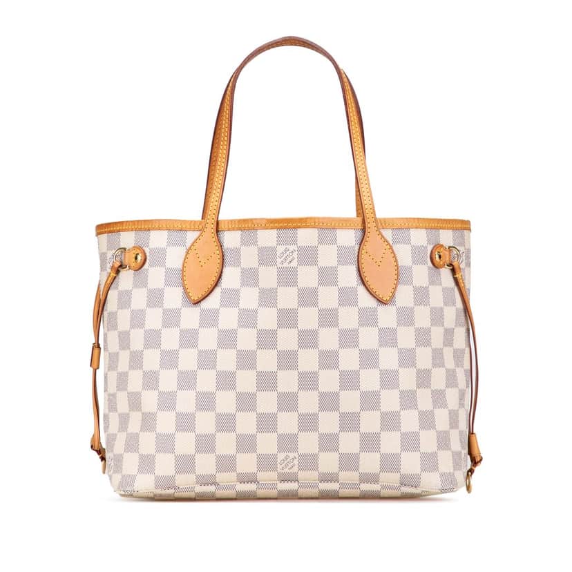Louis Vuitton Damier Azur Neverfull PM White Canvas Very good condition - Front View