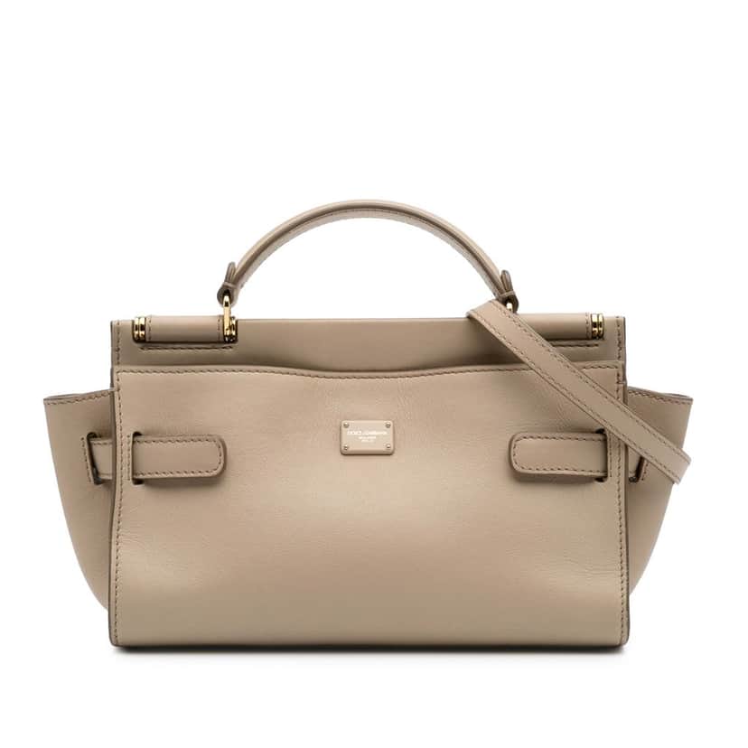 Dolce & Gabbana Small Soft Calfskin Sicily 62 Brown Leather Good condition - Front View