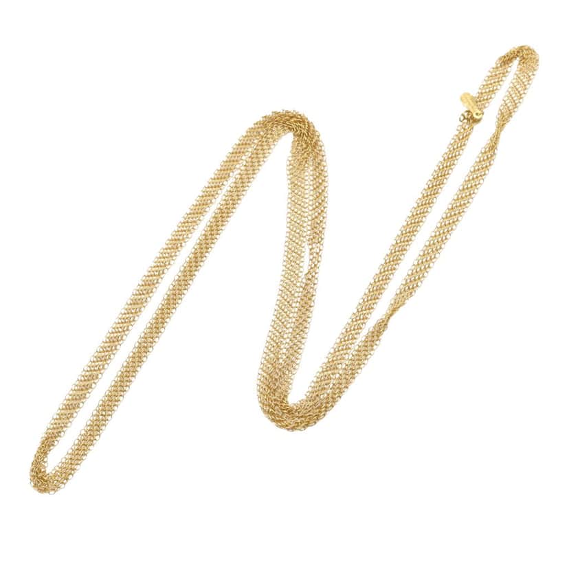 Tiffany & Co 20K Yellow Gold Elsa Peretti Mesh Chain Necklace Gold Gold Good condition - Front View