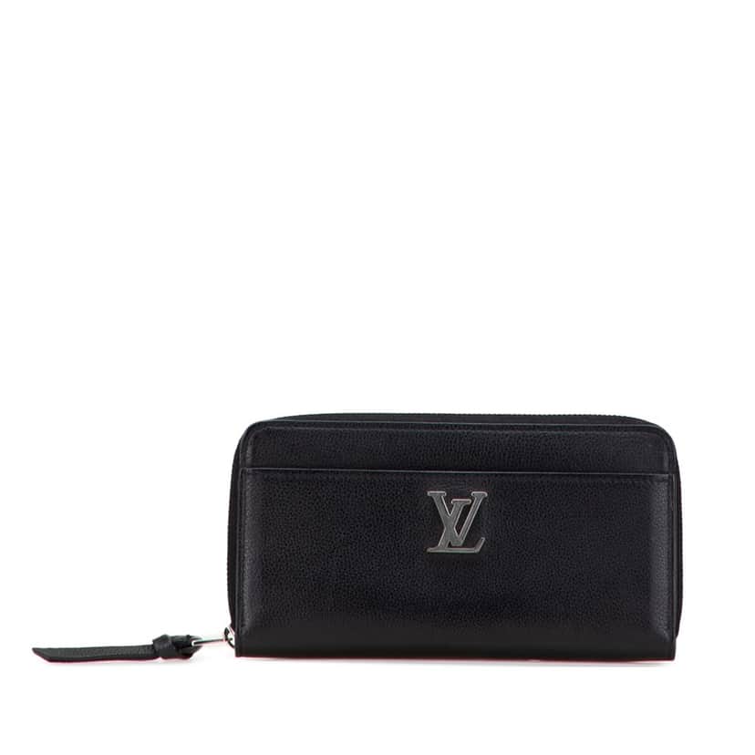 Louis Vuitton Leather Lockme Zippy Wallet Black Leather Good condition - Front View
