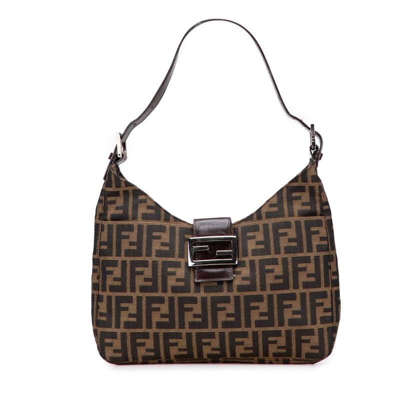 Fendi Zucca Canvas Shoulder Bag Brown Canvas Good condition - Front View