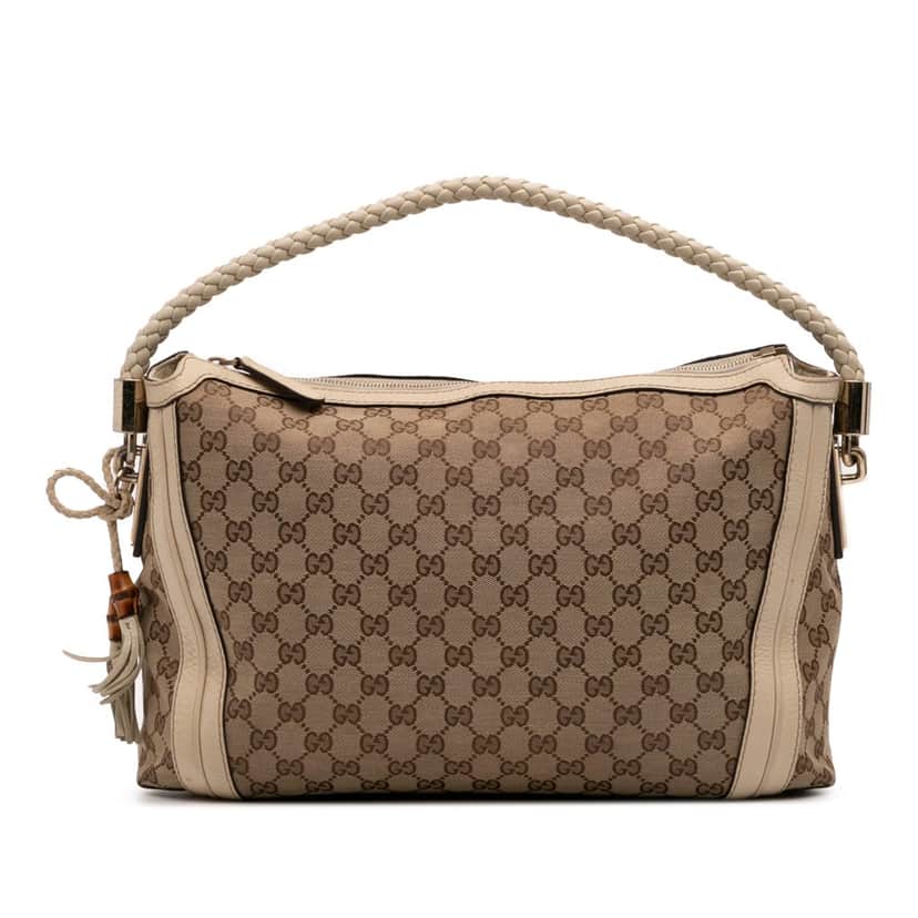 Gucci Medium GG Canvas Bella Shoulder Bag Brown Canvas Good condition - Front View