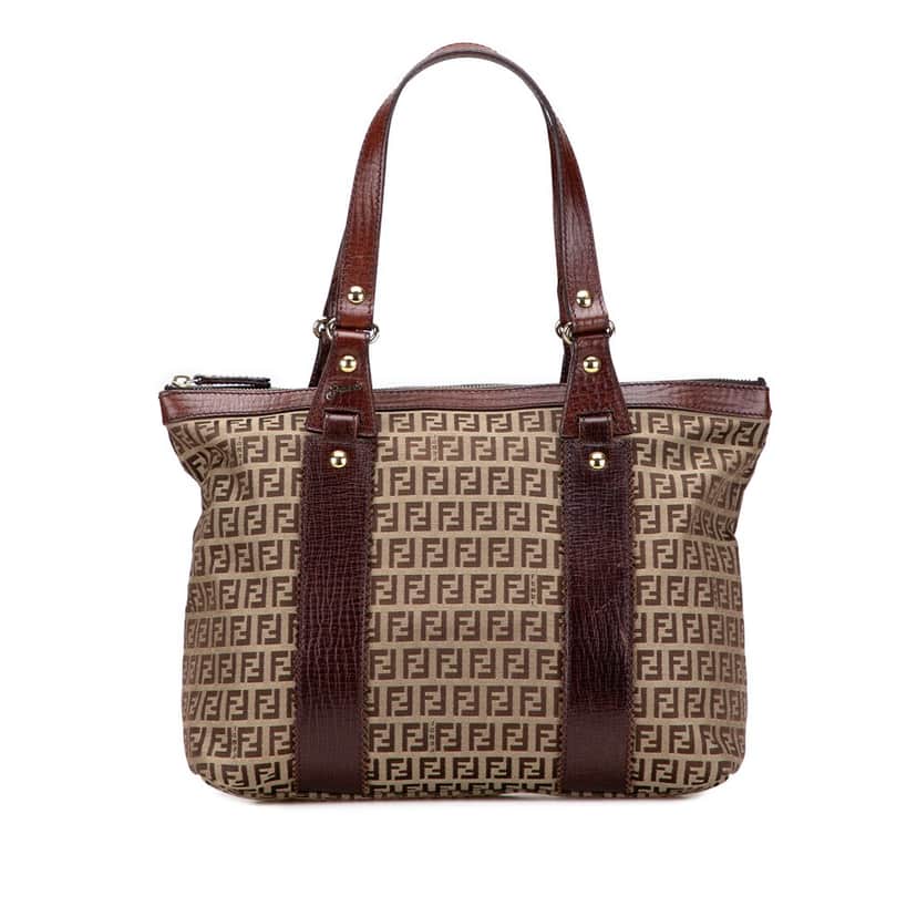 Fendi Zucchino Canvas Tote Brown Canvas Good condition - Front View