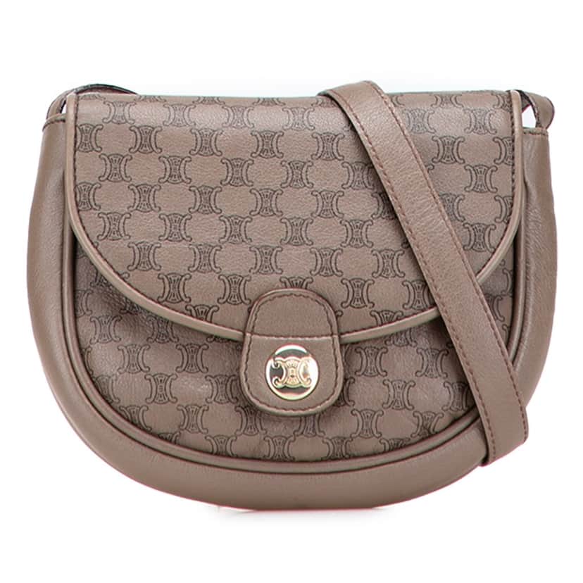 Celine Macadam Leather Crossbody Brown Leather Good condition - Front View