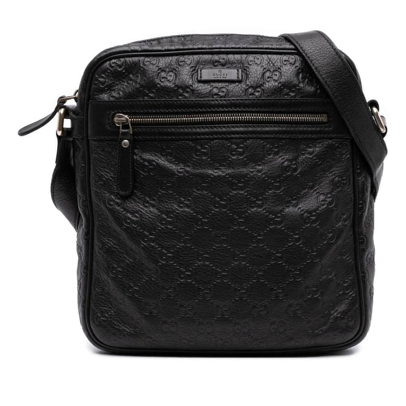 Gucci Guccissima Crossbody Black Leather Good condition - Front View