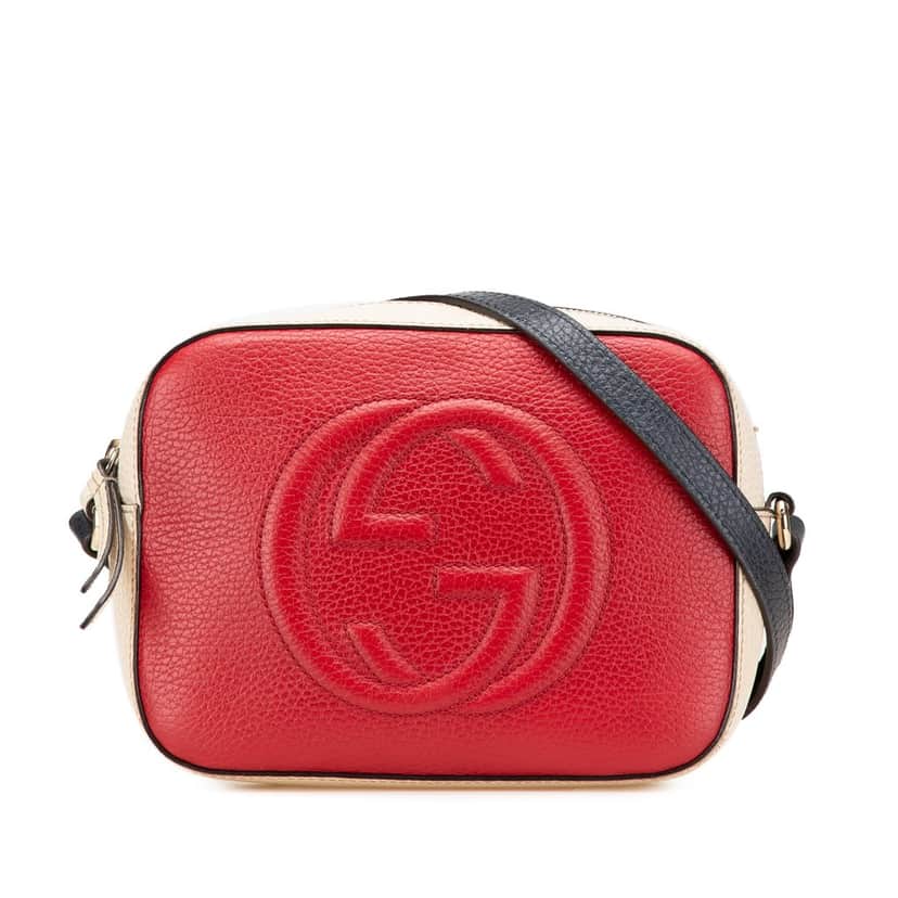Gucci Small Tricolor Leather Soho Disco Crossbody Red Leather Good condition - Front View