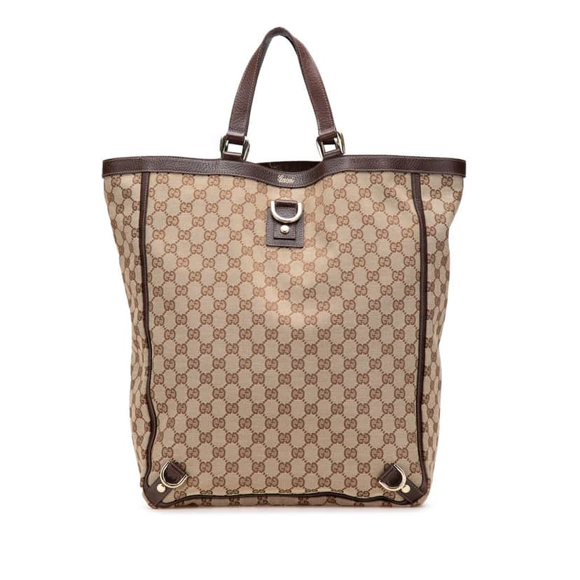Gucci GG Canvas Abbey D Ring Tote Brown Canvas Good condition - Front View