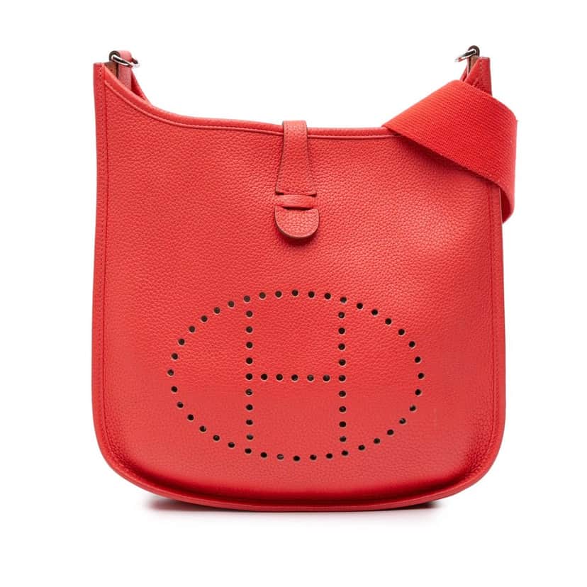 Hermès Clemence Evelyne III 29 PM Red Leather Good condition - Front View