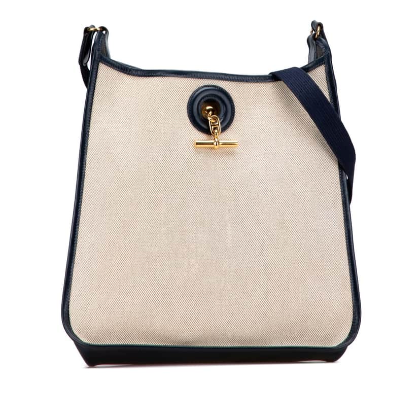 Hermès Toile H and Barenia Vespa PM Brown Canvas Good condition - Front View