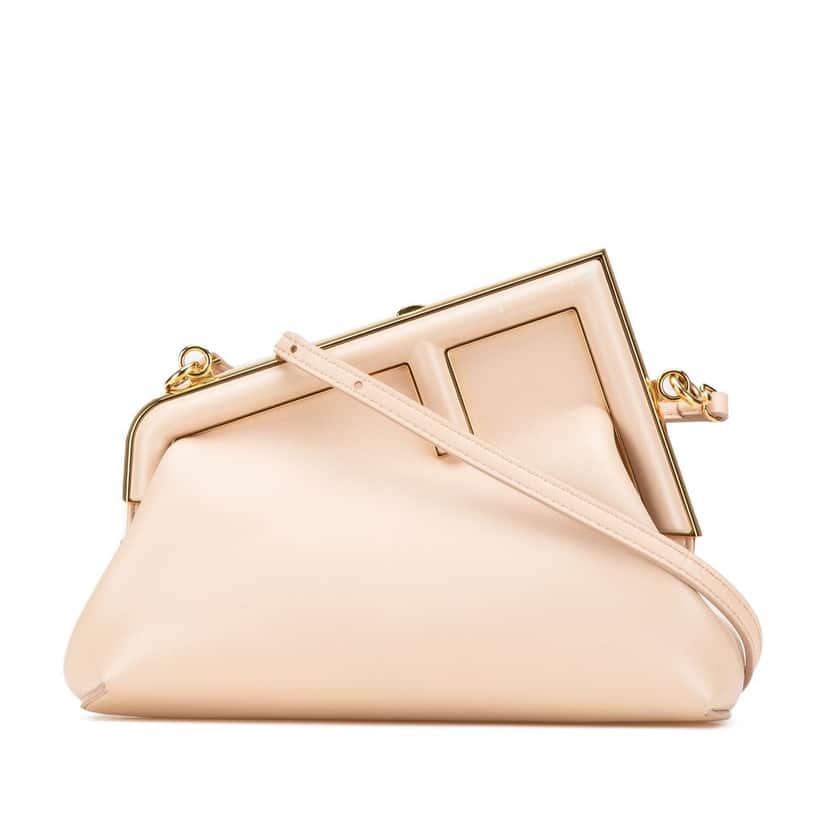 Fendi Small Nappa Fendi First Crossbody Brown Leather Good condition - Front View