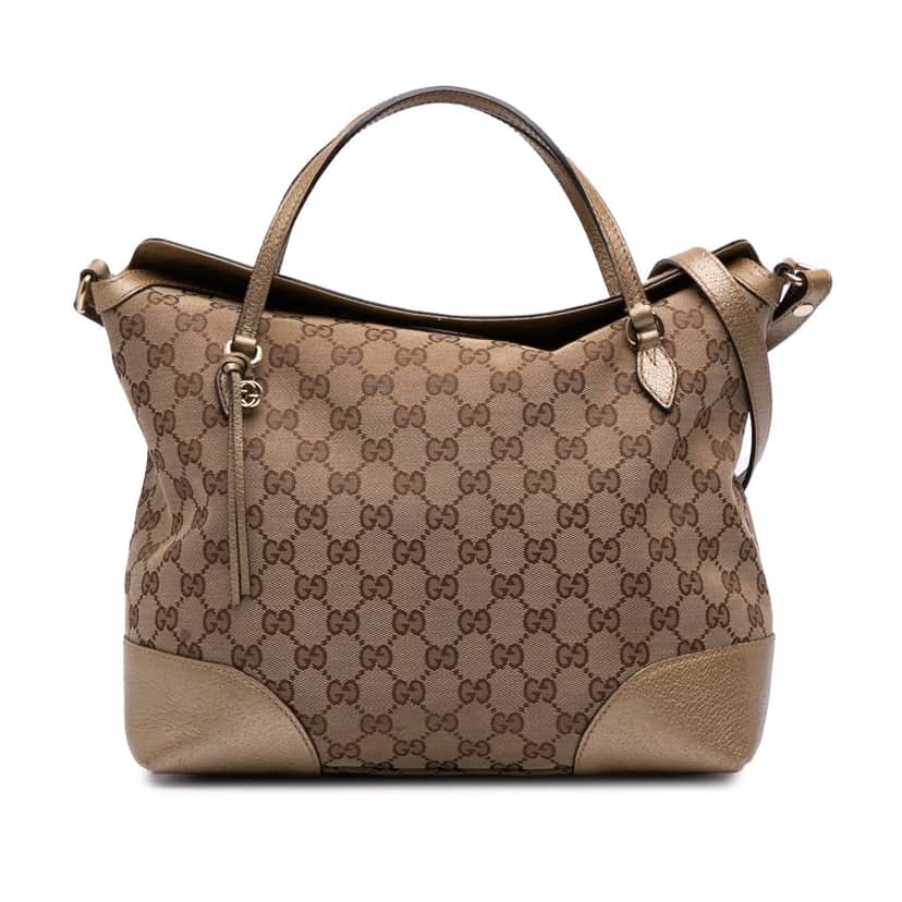 Gucci Medium GG Canvas Bree Satchel Brown Canvas Good condition - Front View