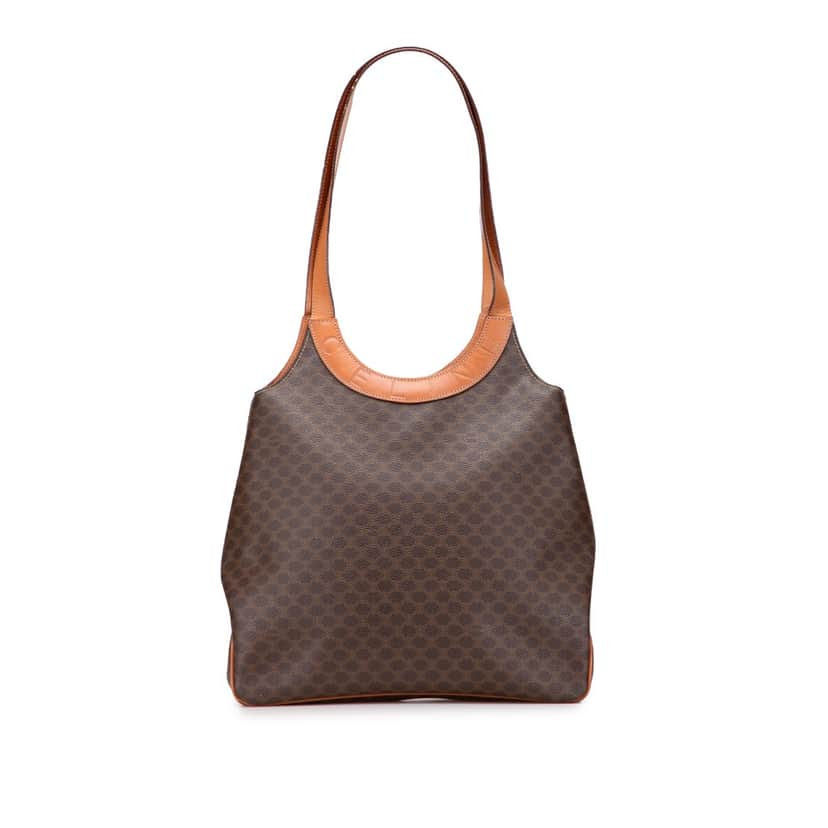 Celine Macadam Coated Canvas Shoulder Bag Brown Canvas Good condition - Front View