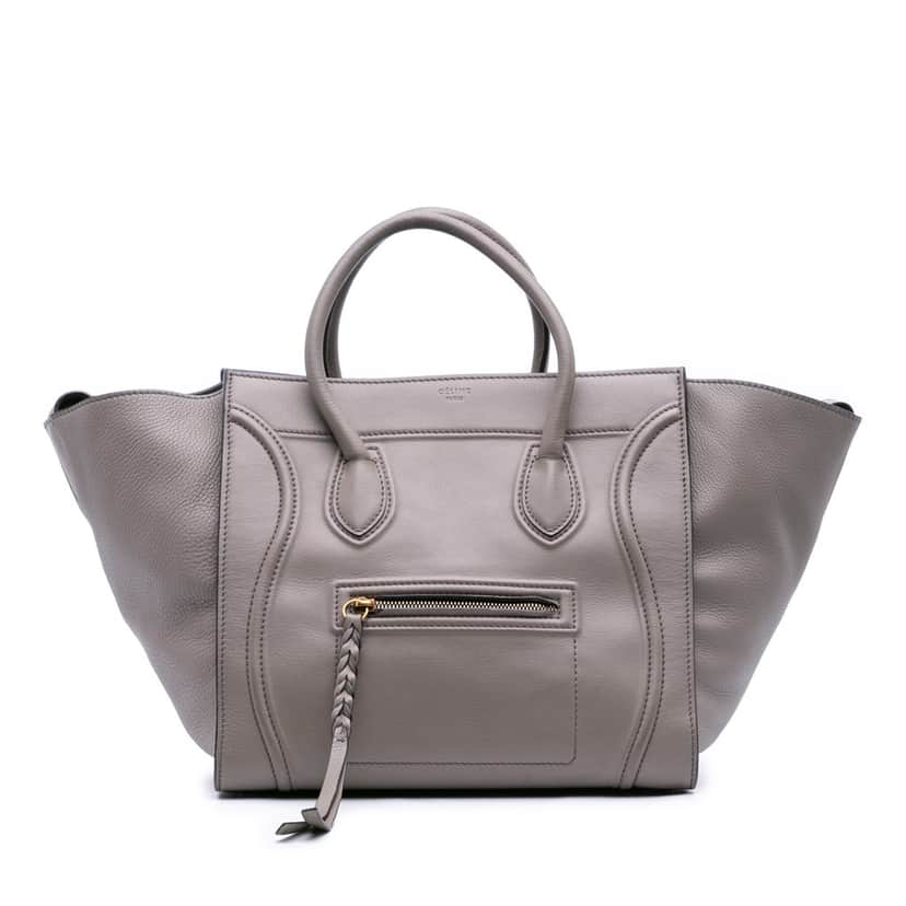 Celine Medium Phantom Luggage Tote Grey Leather Good condition - Front View
