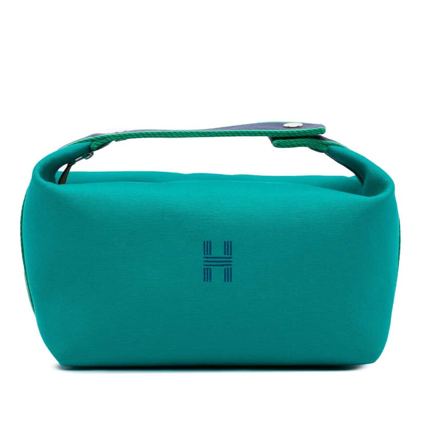 Hermès Large Canvas Bride A Brac Case Green Canvas Good condition - Front View