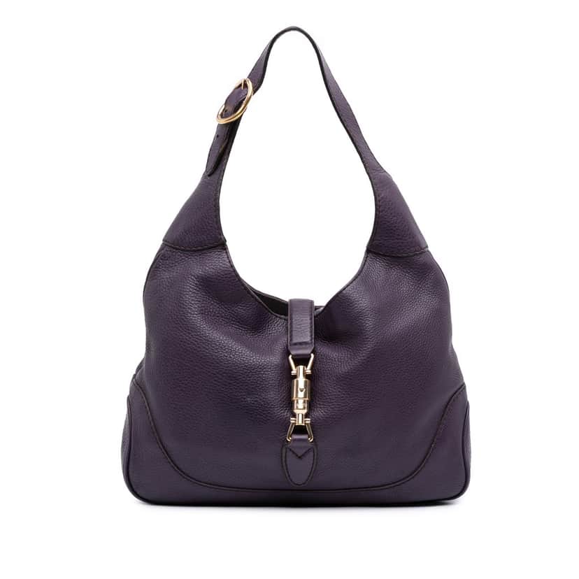 Gucci Calfskin Jackie O Bouvier Shoulder Bag Purple Leather Good condition - Front View
