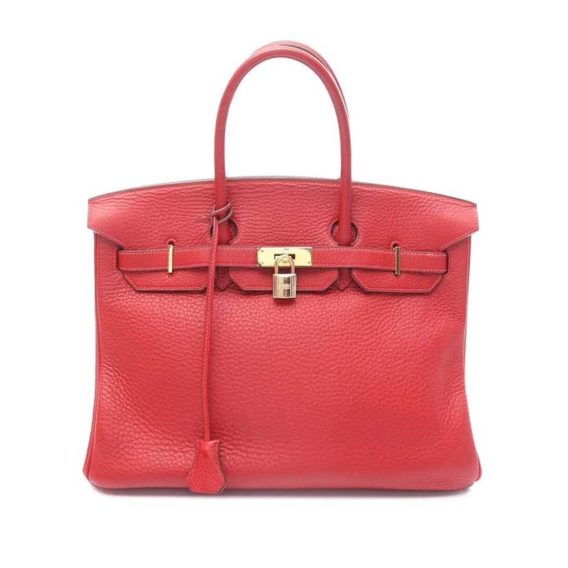 Hermès Fjord Birkin Retourne 35 Red Leather Good condition - Front View