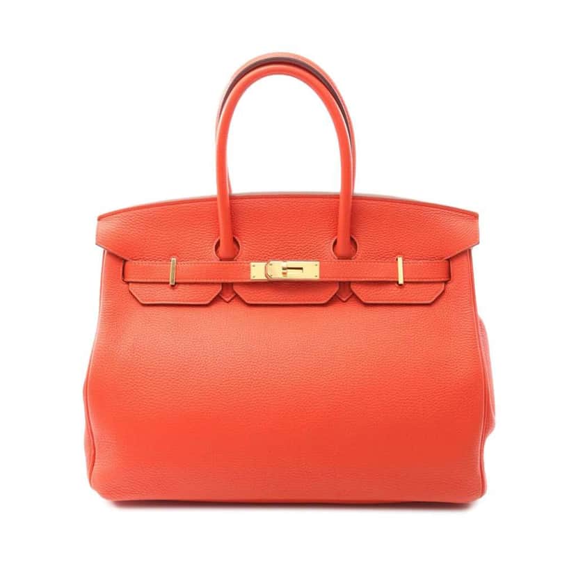 Hermès Togo Birkin Retourne 35 Red Leather Good condition - Front View