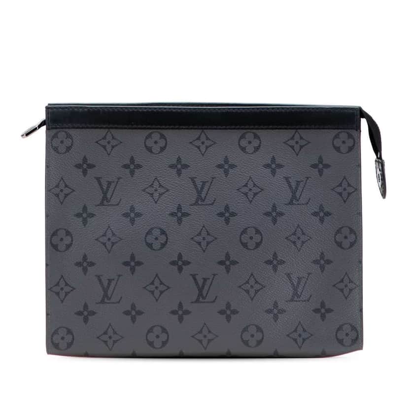 Louis Vuitton Monogram Eclipse Reverse Pochette Voyage MM Grey Canvas Good condition - Front View