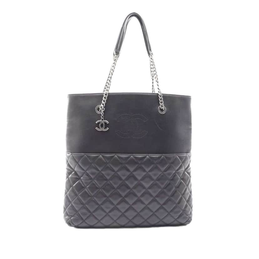 Chanel Quilted Lambskin Urban Delight Tote Black Leather Good condition - Front View