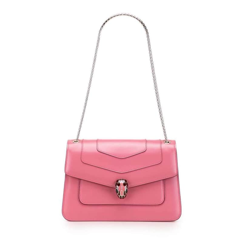 Bvlgari Leather Serpenti Forever Crossbody Pink Leather Good condition - Front View