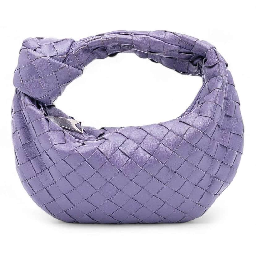 Bottega Veneta Mini Nappa Intrecciato Jodie Purple Leather Good condition - Front View