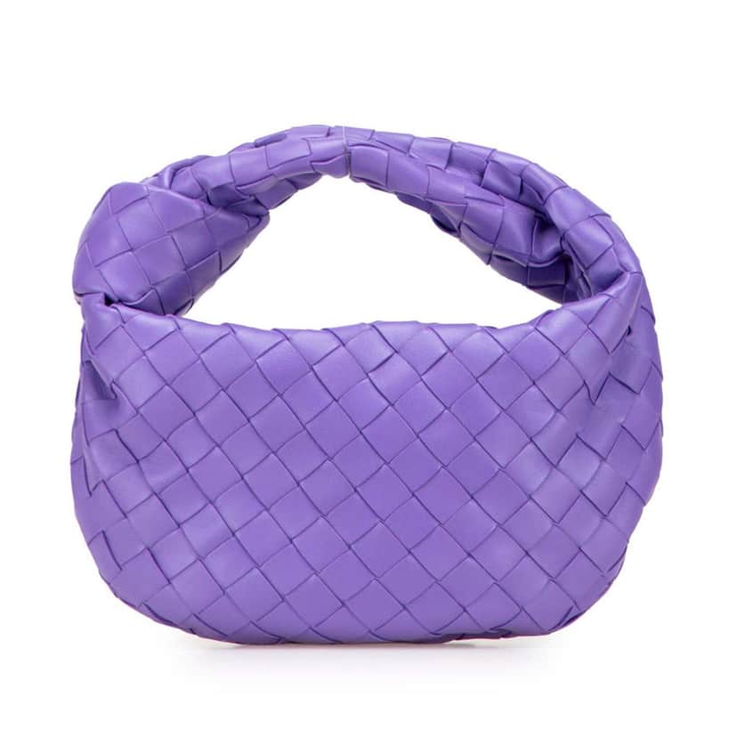 Bottega Veneta Mini Nappa Intrecciato Jodie Purple Leather Very good condition - Front View