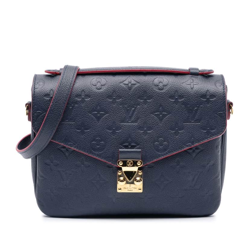 Louis Vuitton Monogram Empreinte Pochette Metis Blue Leather Good condition - Front View