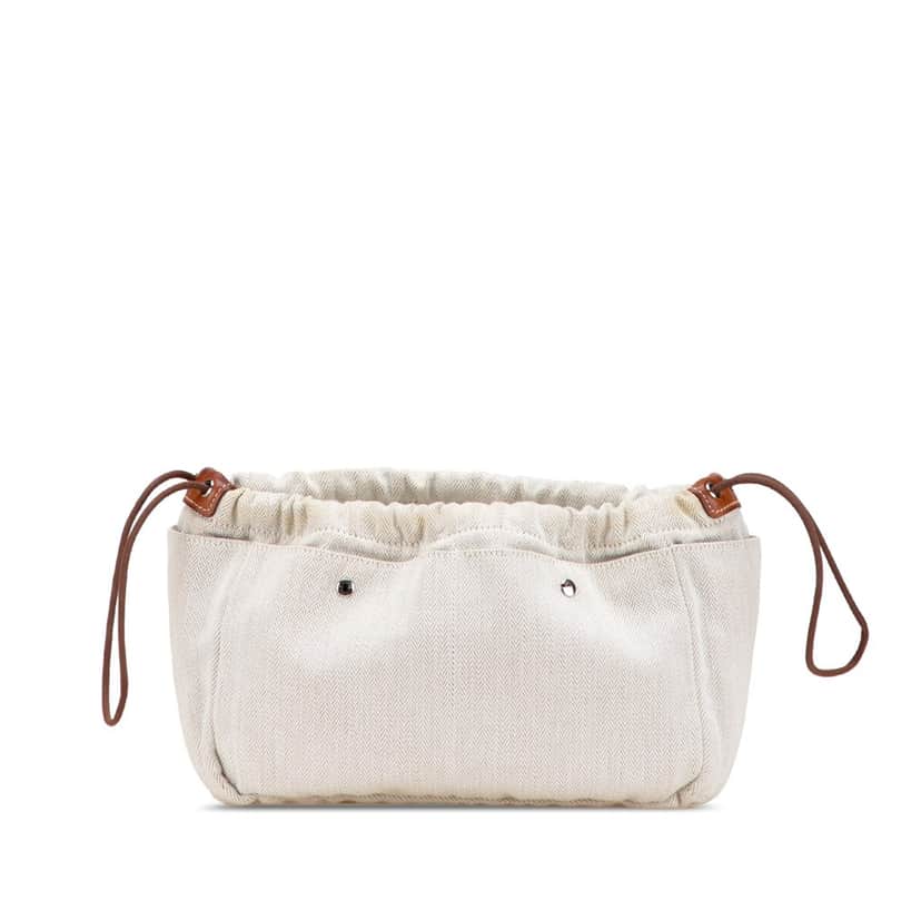 Hermès Canvas and Barenia Fourbi 25 Pouch Brown Canvas Good condition - Front View