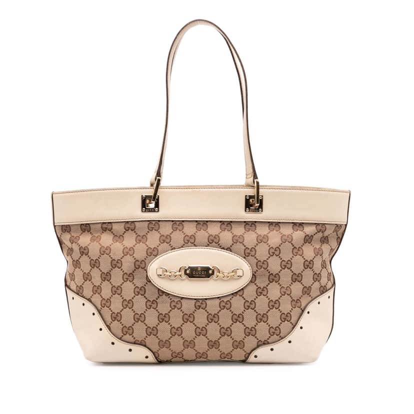 Gucci GG Canvas Punch Tote Brown Canvas Fair condition - Front View