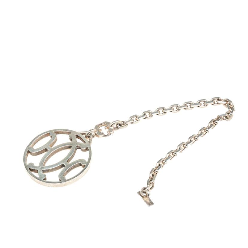 Hermès Palladium Plated H Logo Bag Charm Silver Metal Good condition - Front View