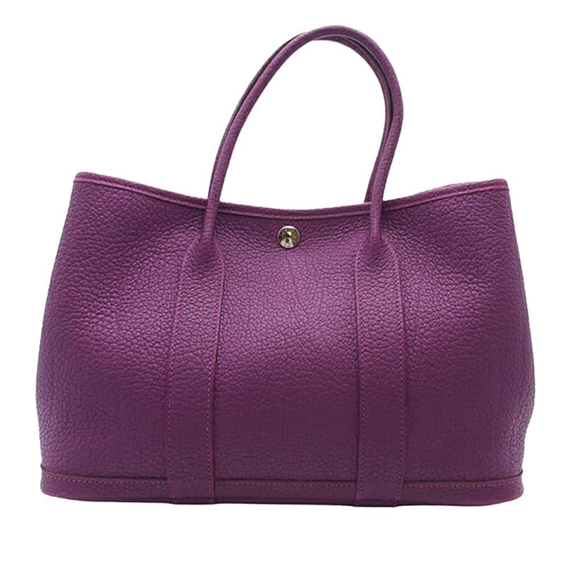 Hermès Negonda Garden Party 30 Purple Leather Good condition - Front View